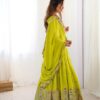 Lime Green Lehenga Choli with Foil Work Border
