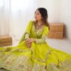 Lime Green Lehenga Choli with Foil Work Border