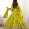 Lime Green Lehenga Choli with Foil Work Border