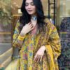 Yellow Floral Printed Cotton Blend Kurta, Pant & Dupatta Set