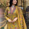 Yellow Floral Printed Cotton Blend Kurta, Pant & Dupatta Set