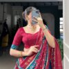 Blue & Pink Chinon Embroidered Sequence Work Lehenga Set