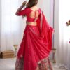 Pink Lehenga Choli with Foil Work Border