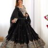 Black Lehenga Choli with Foil Work Border