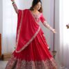 Pink Lehenga Choli with Foil Work Border