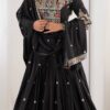 Black Lehenga Choli with Foil Work Border