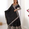 Black Lehenga Choli with Foil Work Border