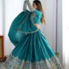 Sea Green Lehenga Choli with Foil Work Border
