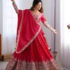 Pink Lehenga Choli with Foil Work Border