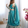 Sea Green Lehenga Choli with Foil Work Border