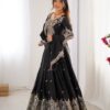 Black Lehenga Choli with Foil Work Border