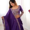 Purple Lehenga Choli with Foil Work Border