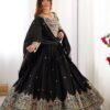 Black Lehenga Choli with Foil Work Border