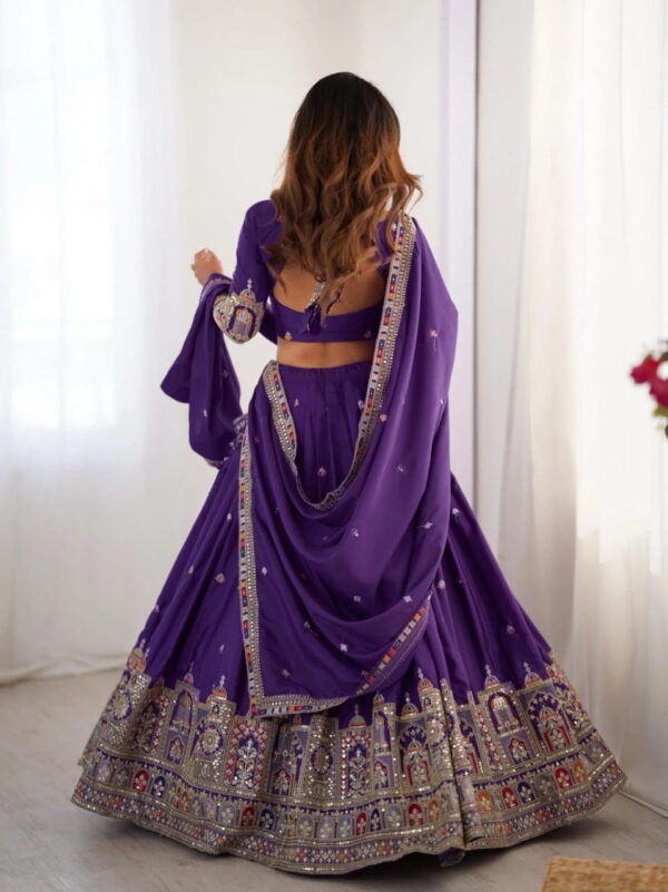 Purple Lehenga Choli with Foil Work Border