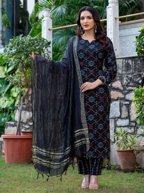 Rayon printed Kurtis pant With Dupatta